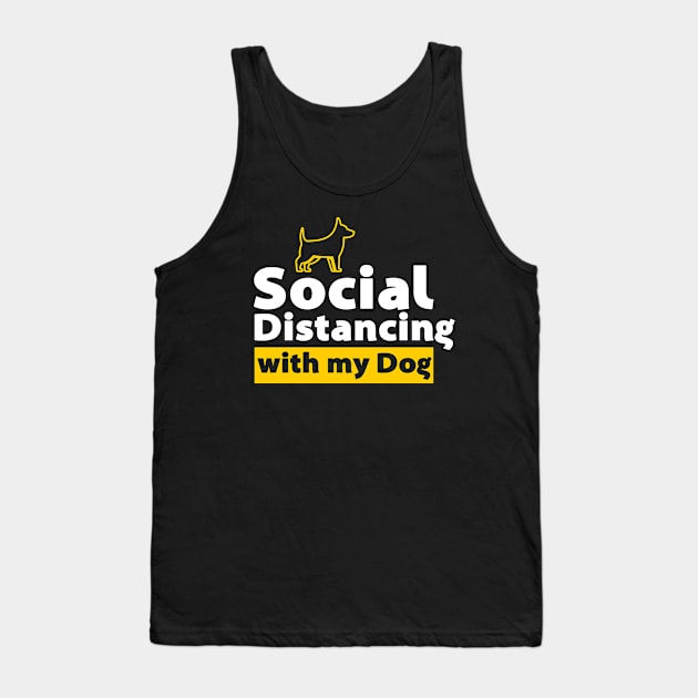 Social Distancing with my Dog Tank Top by cecatto1994